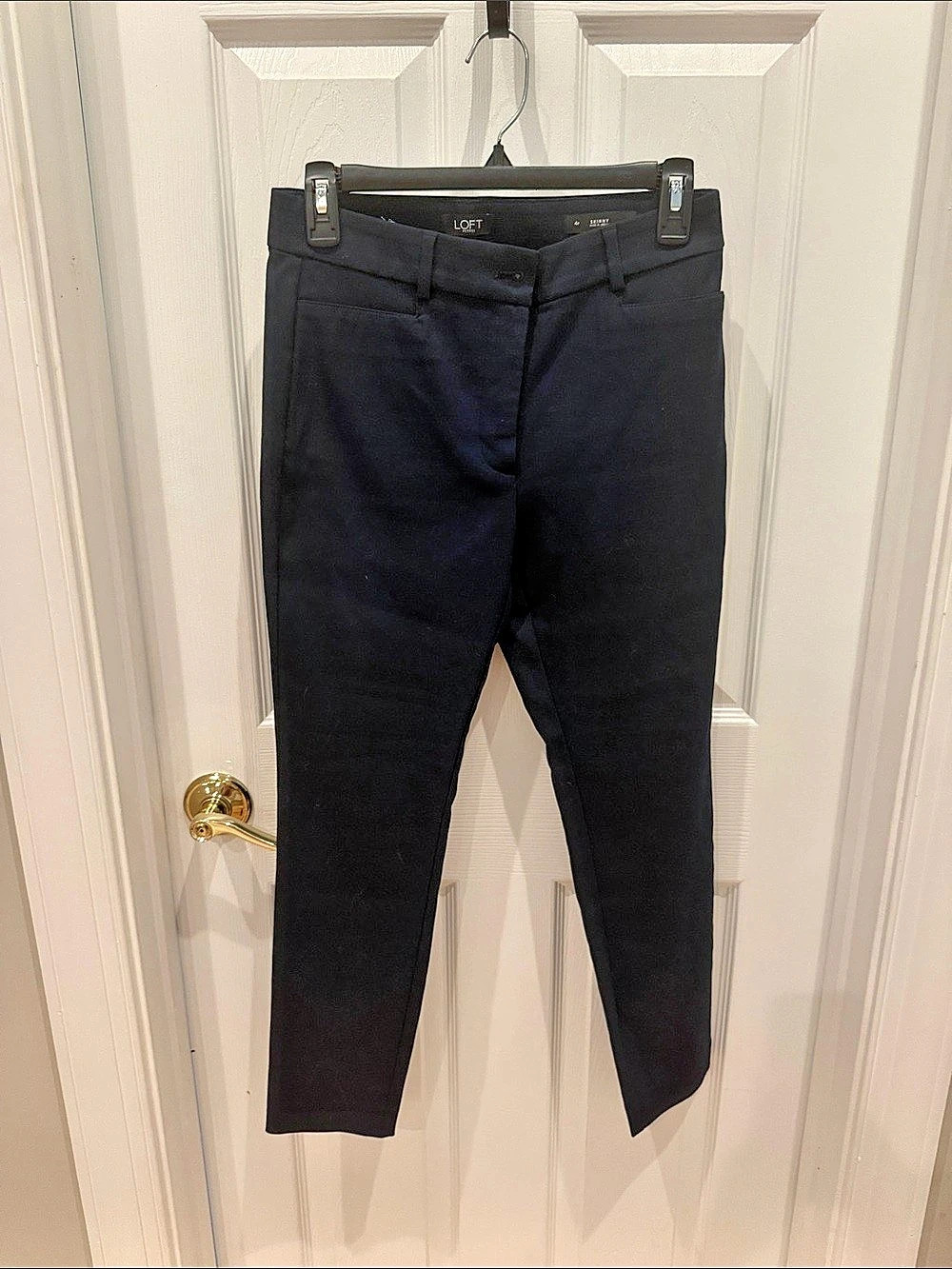 Loft Petites Skinny Pants Women's Trousers Navy Blue Size 4 Petite
